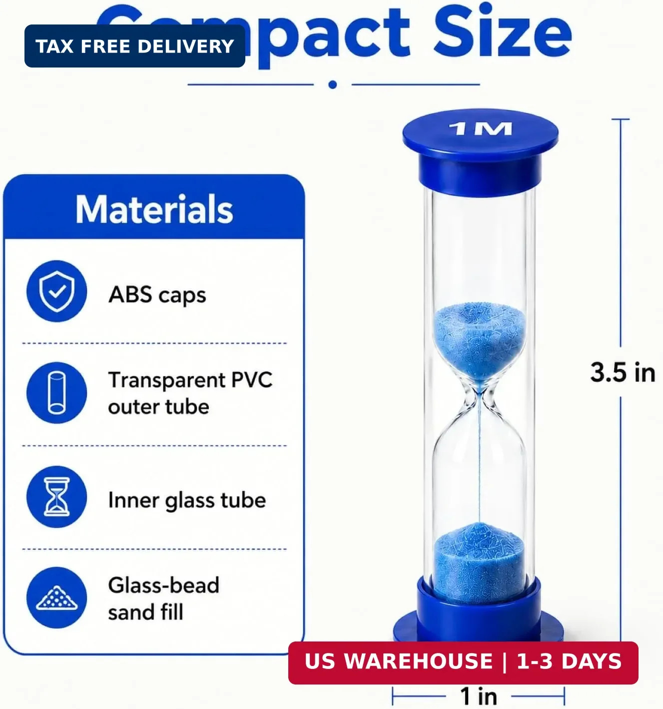 Plastic Sand Timer Sandglass Hourglass Sand Clock Timer 30 Sec, 1 Min, 2 Mins, 3