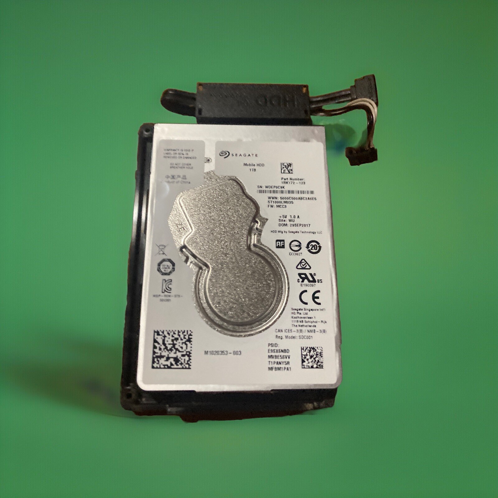 1TB Xbox One X Internal Hard Drive (Pulled Out Of A Xbox One X) Full Assembly