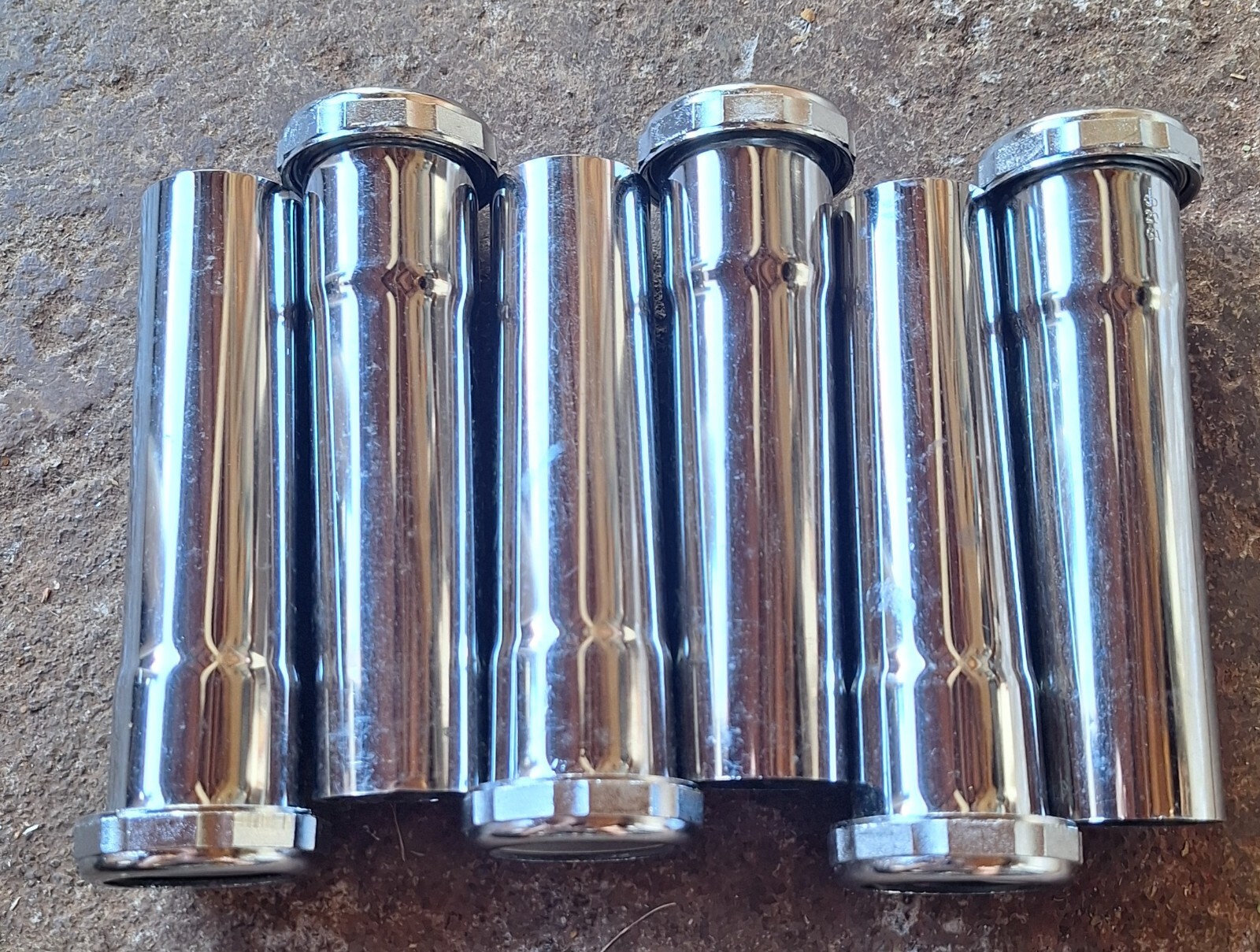 Lot of six Brass Slip Joint 24 Guage 6” Chrome Finish 1/14” Extension Tube