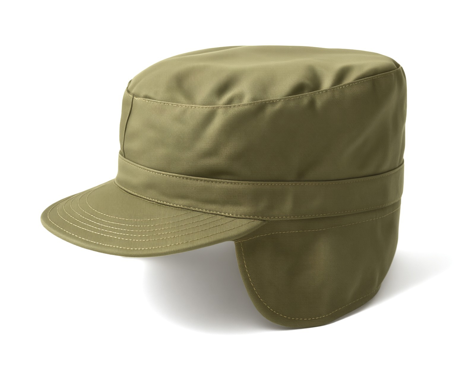 G.I. Type Combat Cap with Flaps - Military Cold Weather Tactical Hat OD Green