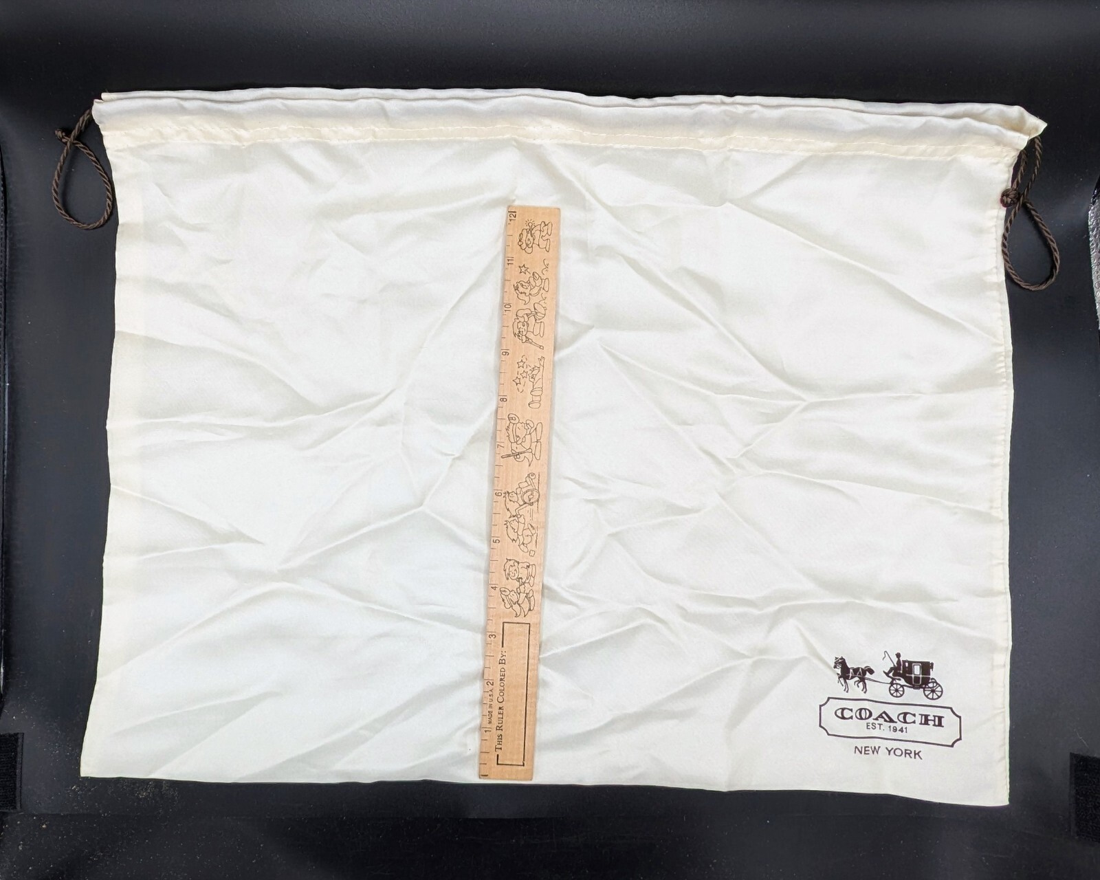 Coach 16x13.5” Drawstring Dust Bag White Lower Right Corner Logo