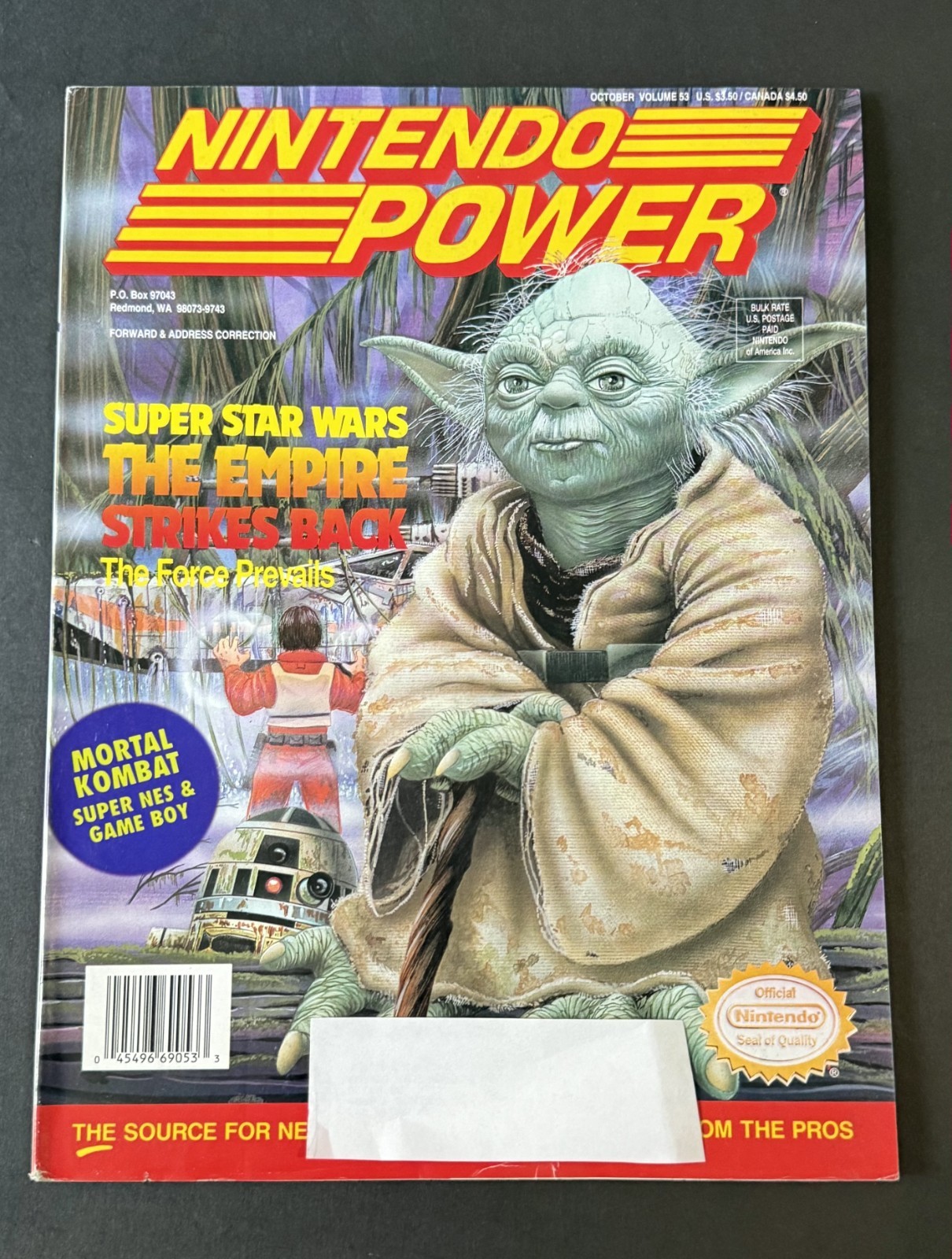 NINTENDO POWER MAGAZINE Volume 53 October 1993 w/ Secret of Mana Poster & Cards