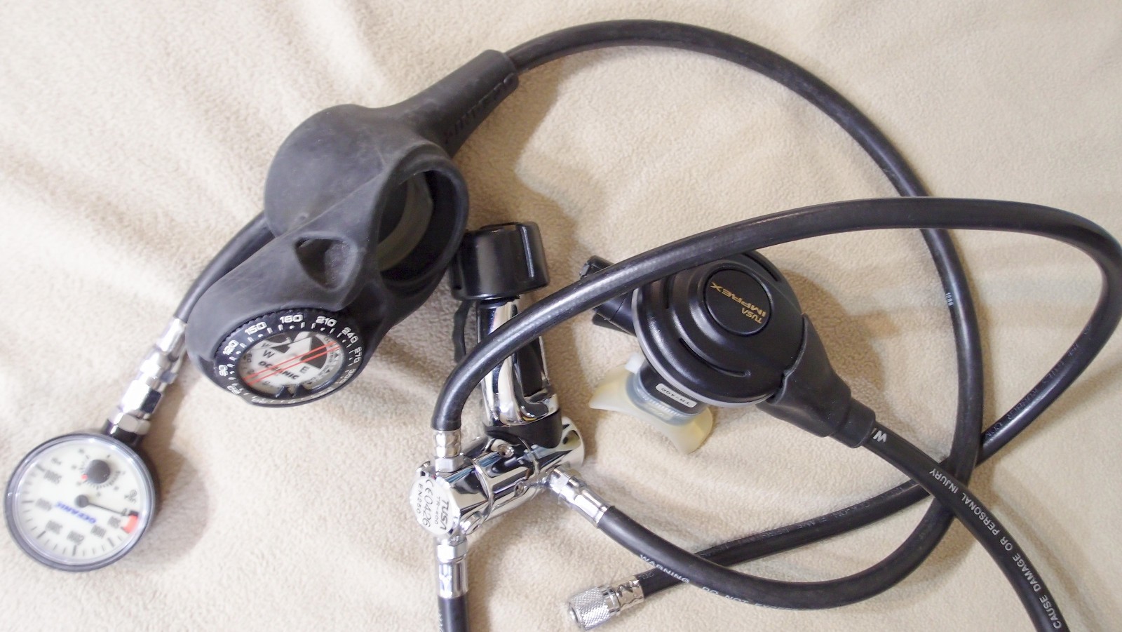 TUSA Imprex TR-400 regulator set; 1st and 2nd stage w/SPG and compass