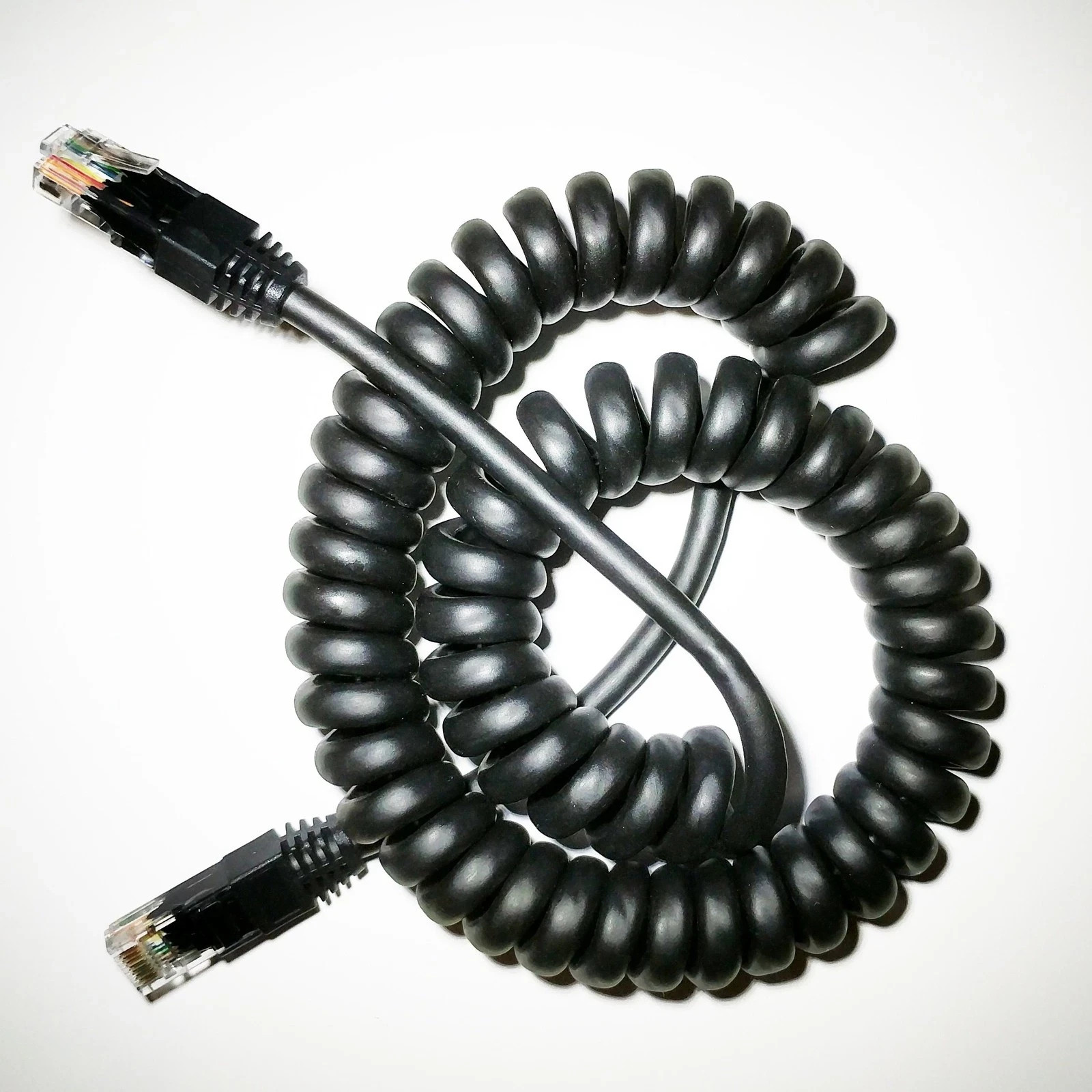 24AWG Spiral-Coiled Ethernet Cat5e Cable 4-15 Feet Network Cord Retractable
