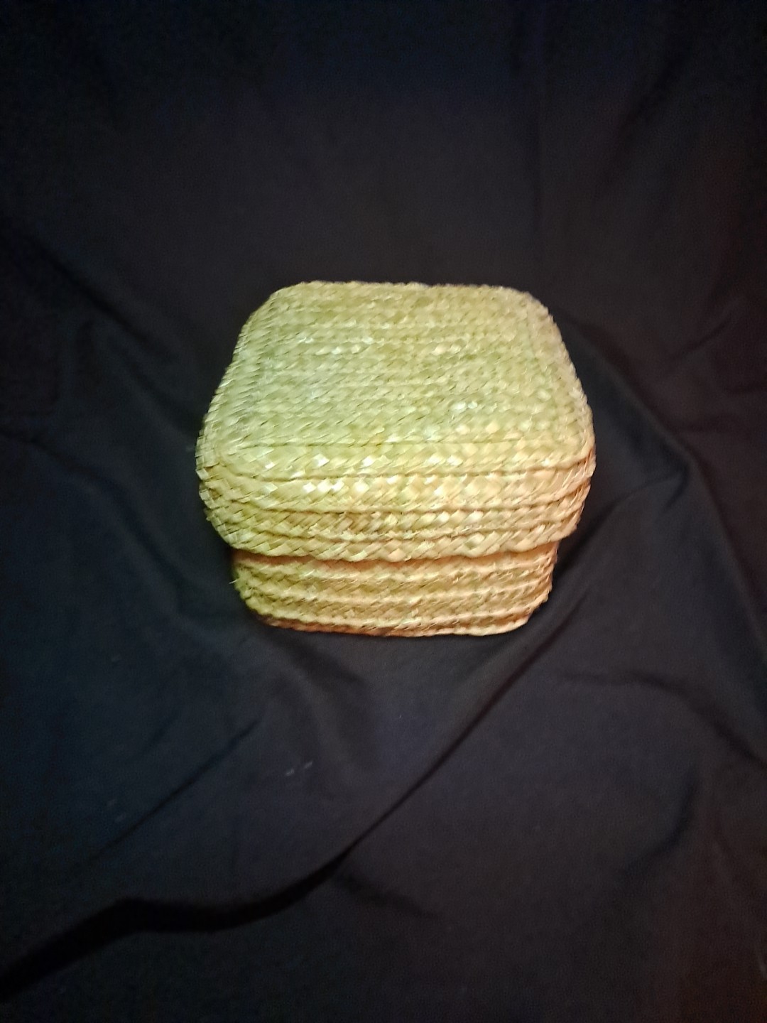 woven trinket box With Lid Square