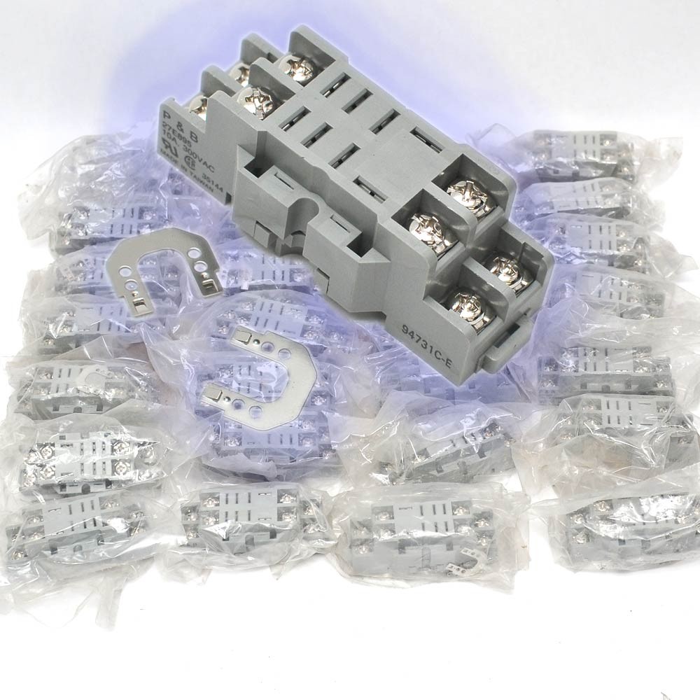 (Lot of 28) NEW Potter & Brumfield 27E895 Relay Sockets for K10 2 Pole 10A 300V