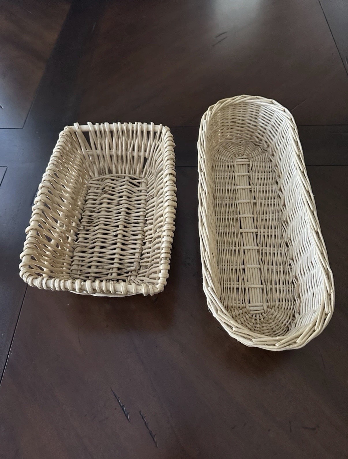 Set of Woven Rectangular Baskets for Home Decor