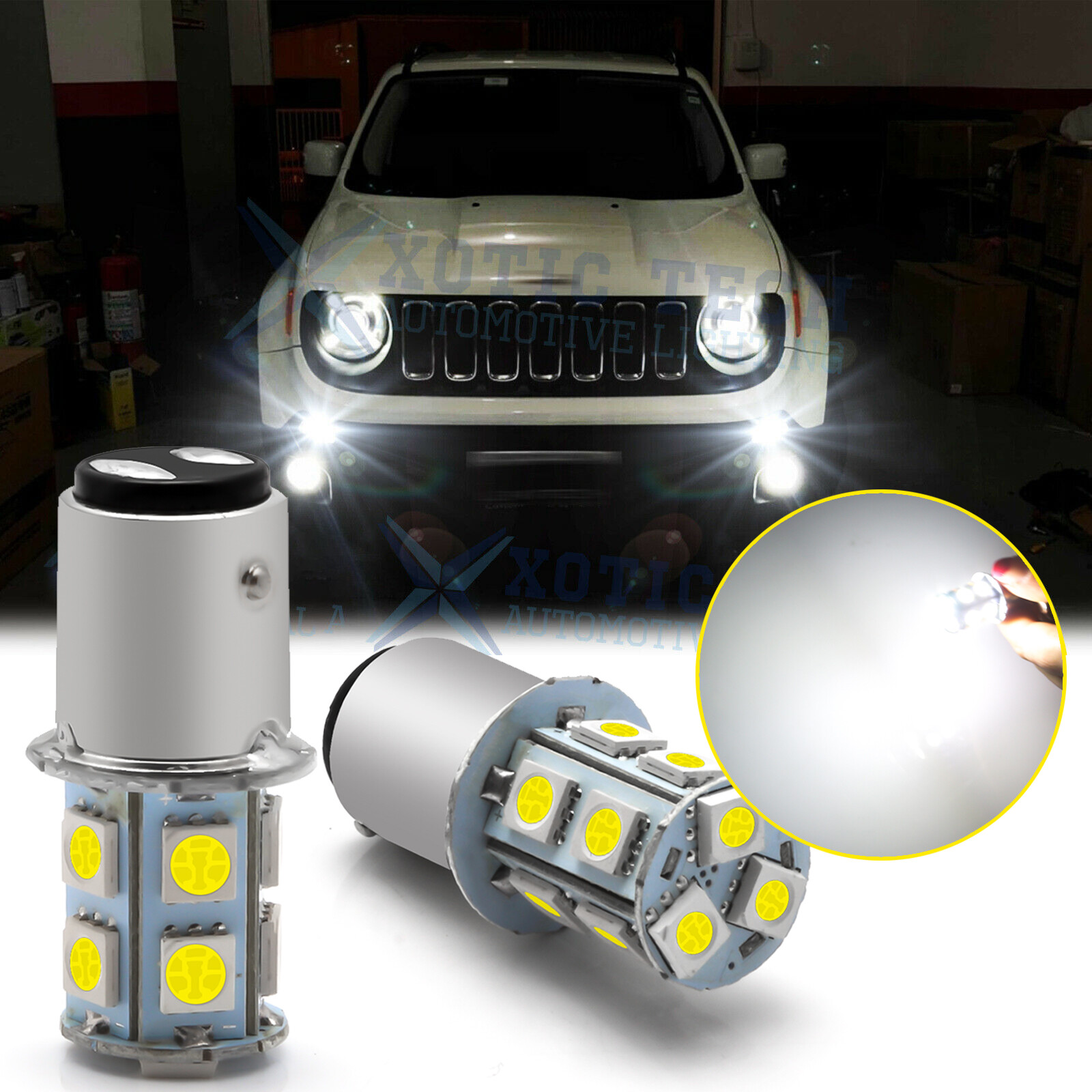 6000K Xenon White LED Daytime Running Light Bulb DRL For Jeep Renegade 2015-2018