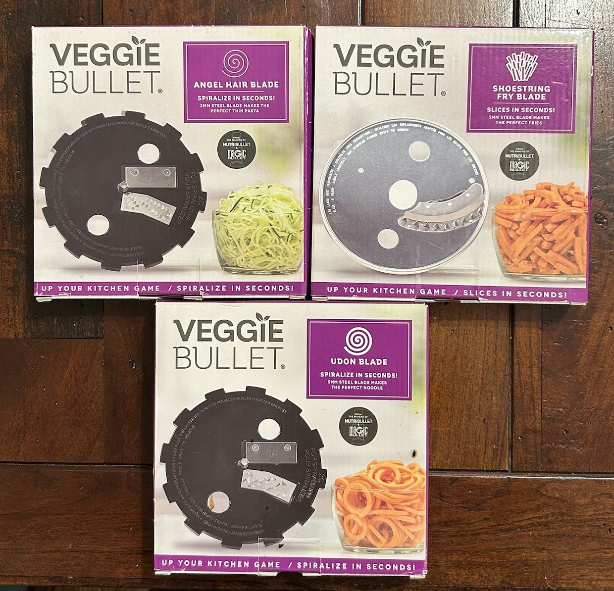 Veggie Bullet Blades: Angel Hair, Udon, & Shoestring Fry New NIB