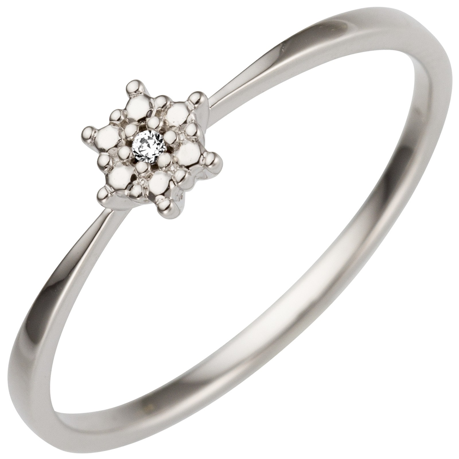 Jobo ladies' ring 585 gold White gold 1 diamond brilliant 0.01ct. RW: 60