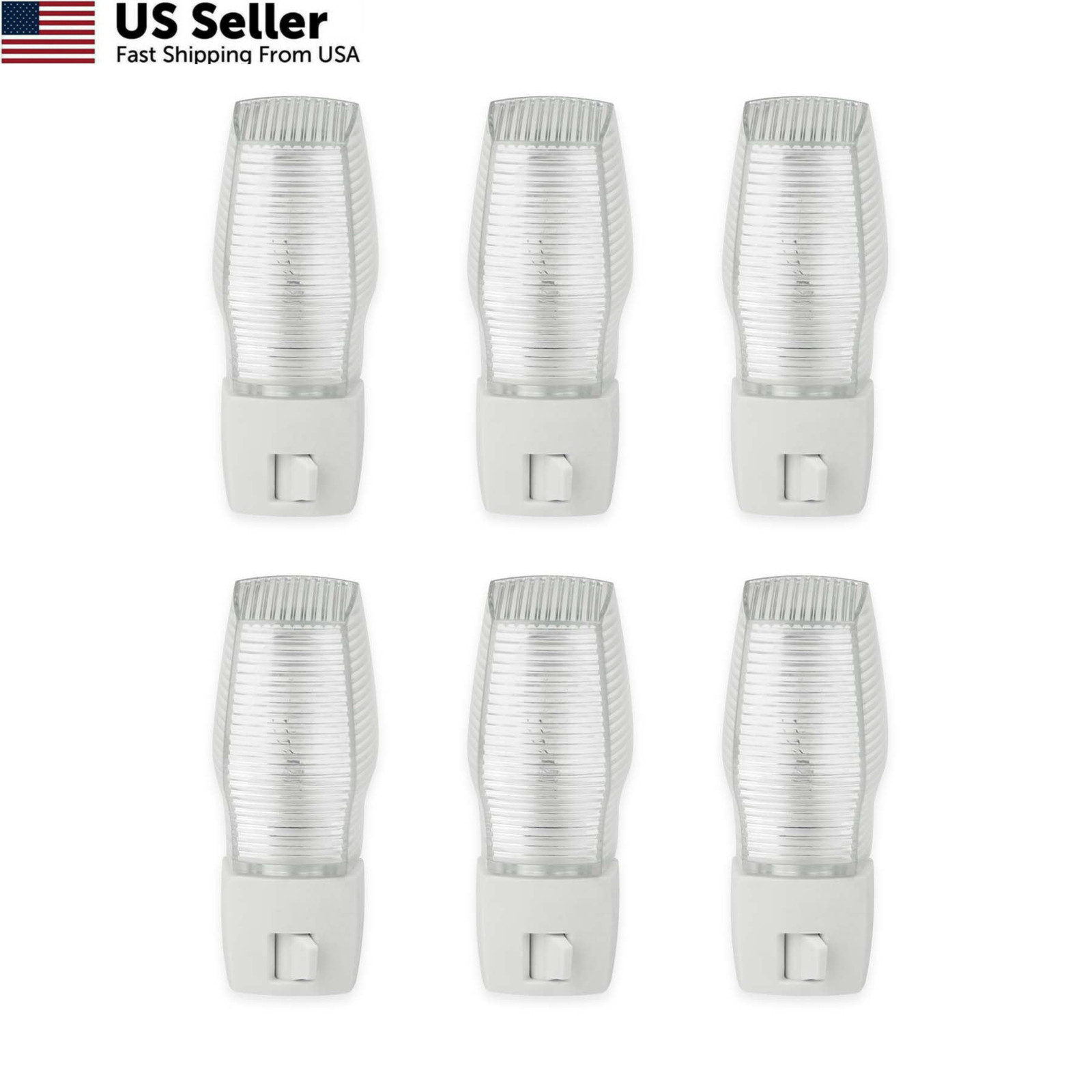 OSKOS 6 Pack Plug in Night Light with Manual On/Off Switch, 7W White