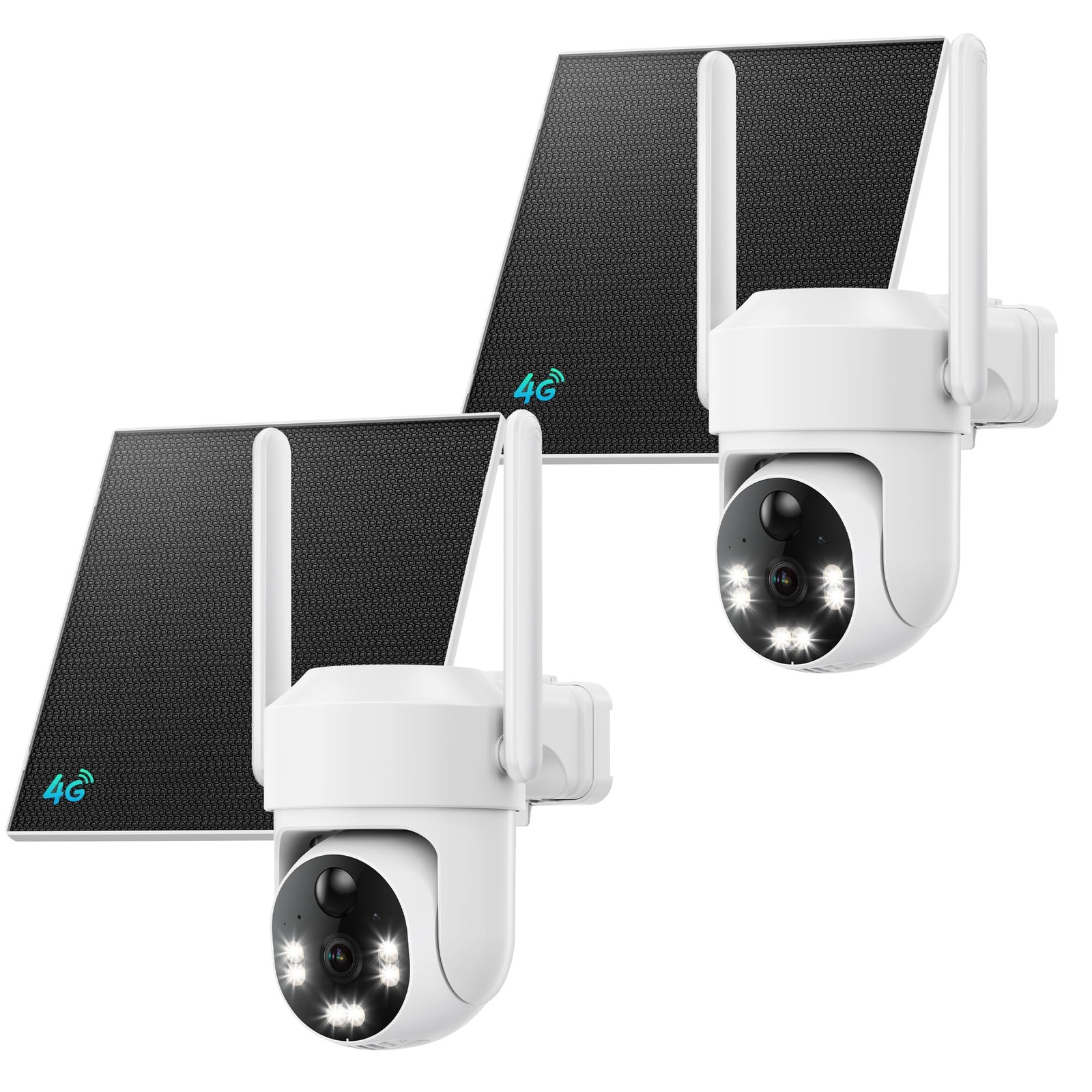 LIWAN Cellular Security Camera Outdoor, No WiFi Camera, 2 Pack White