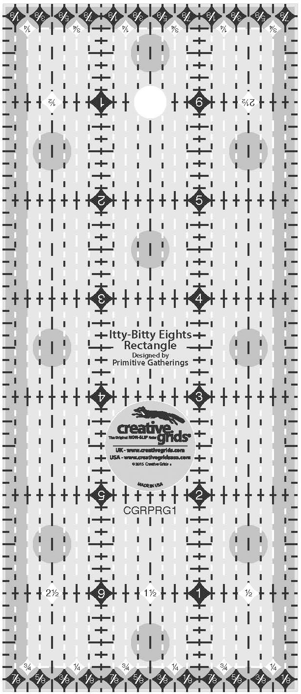Creative Grids 3" x 7" Itty-Bitty Eights Rectangle Sewing Quilting Ruler CGRPRG1
