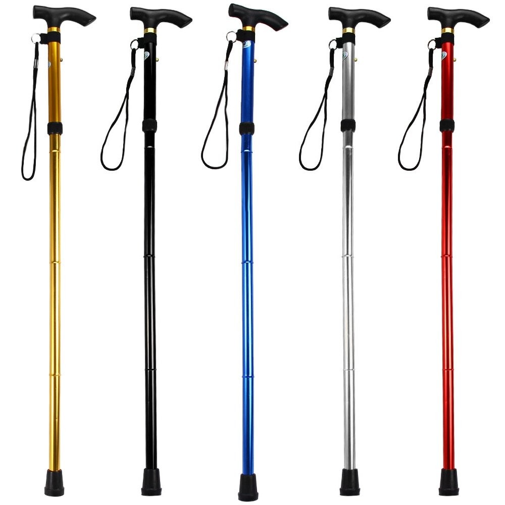 5-Level Foldable Walking Cane Adjustable Weight Collapsible Cane for Seniors