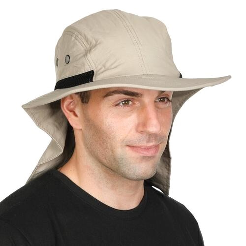 Boonie Snap Hat 100% Cotton Outdoor Wide Brim Neck Flap Cover Sun Bucket Hats