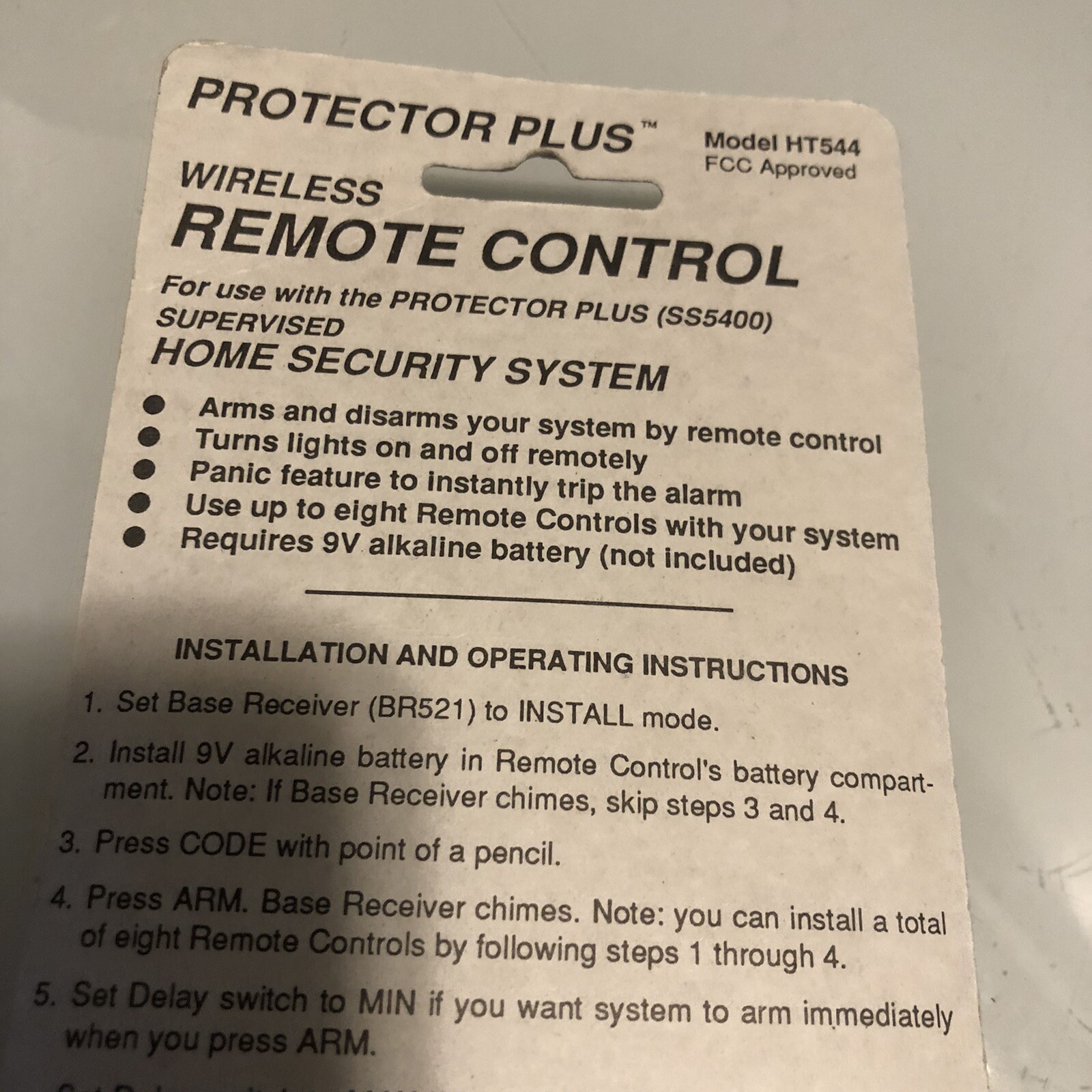 X-10 Remote Control HT544 Powerhouse Protector Plus Wireless @B