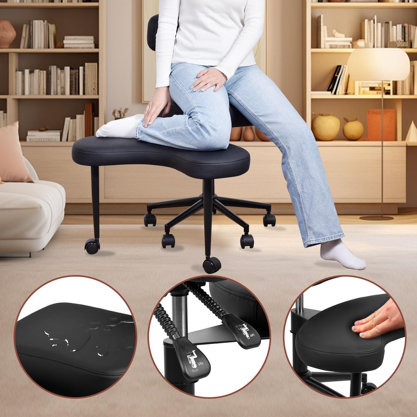 Meditation Chair, ADHD Chair, Cross Legged Office Chair with Wheels Brand New--