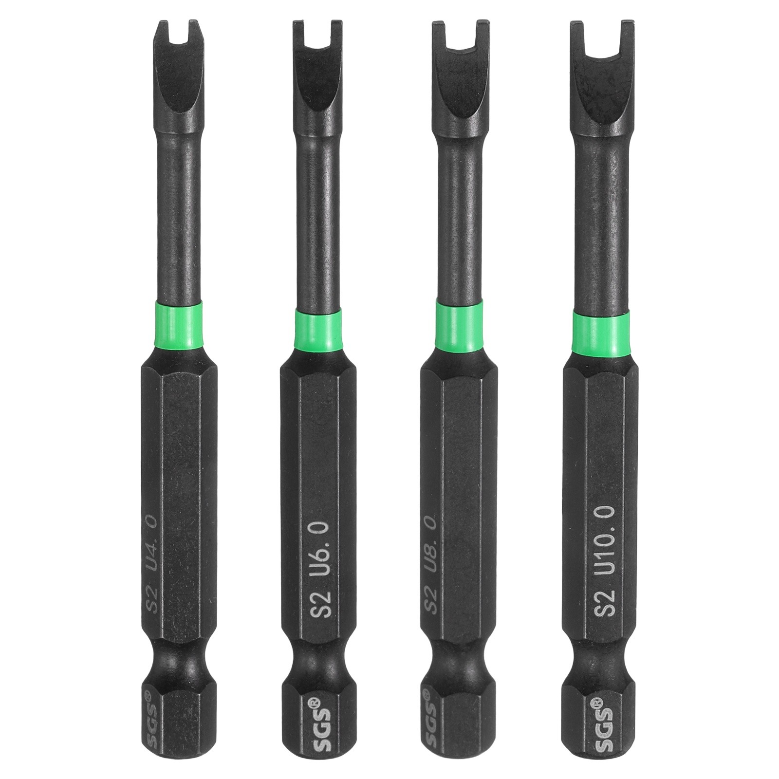 4pcs U Shaped Screwdriver Bit 2.76" Magnetic Power Tools with 1/4" Hex Shank