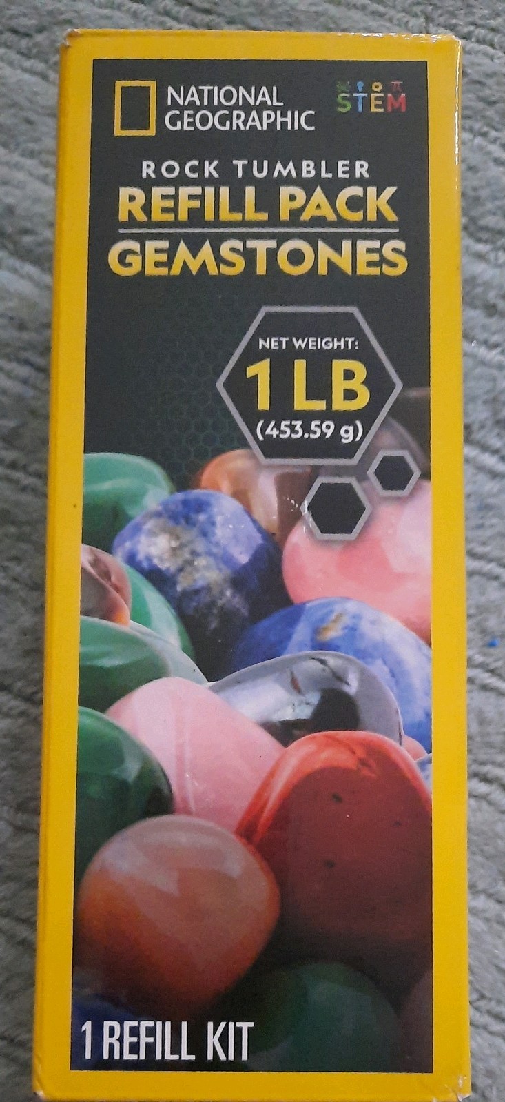 NATIONAL GEOGRAPHIC Rock Tumbler Refill Kit - 1 Lb. Gemstones and Rocks for T...