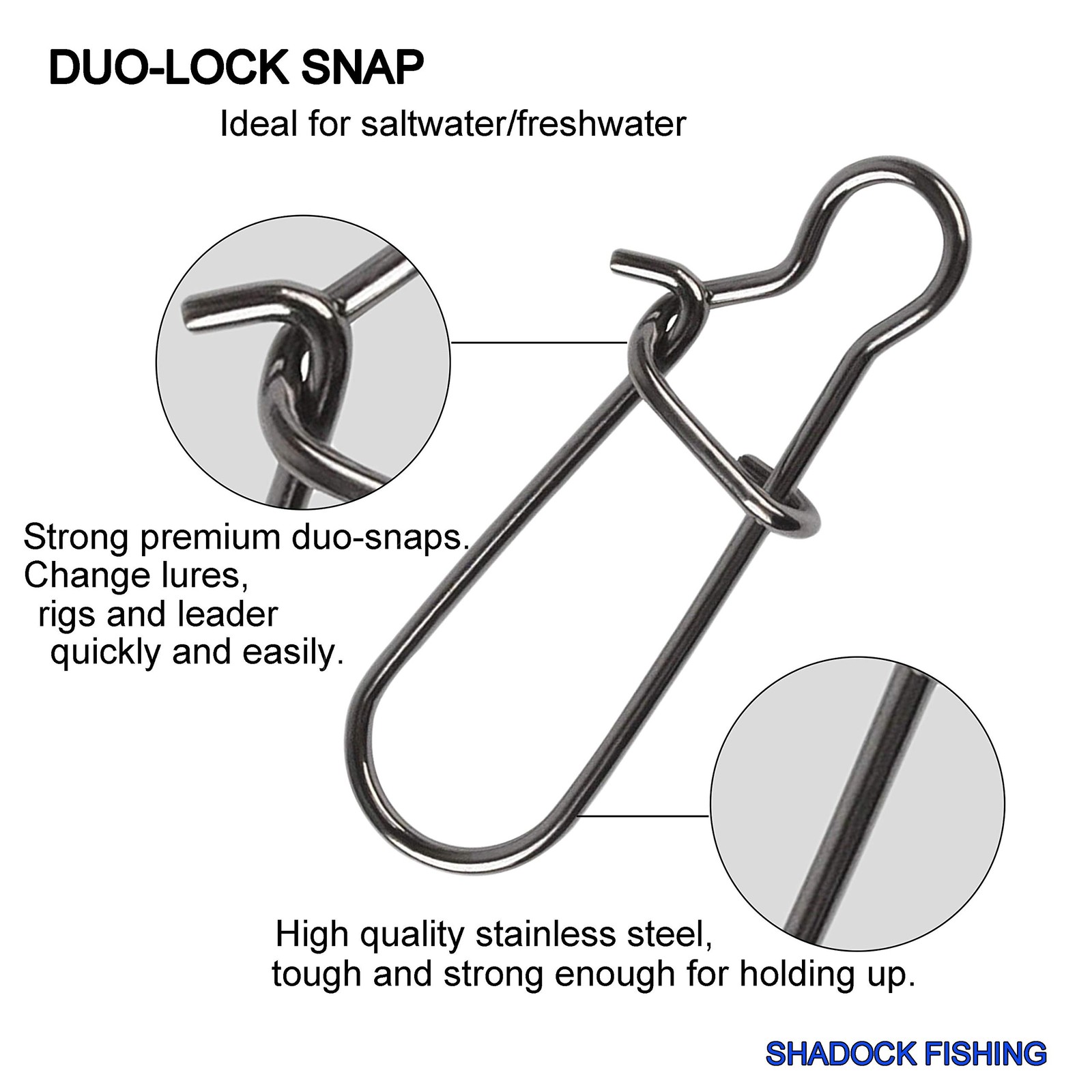 100 Pack Duo Lock SnapsSize 7# Test 154LB