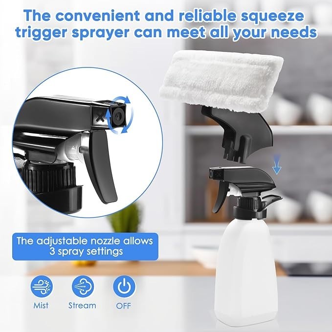 Window Vacuum Squeegee Cordless, Handheld Window Vac with Multi-Purpose Spray