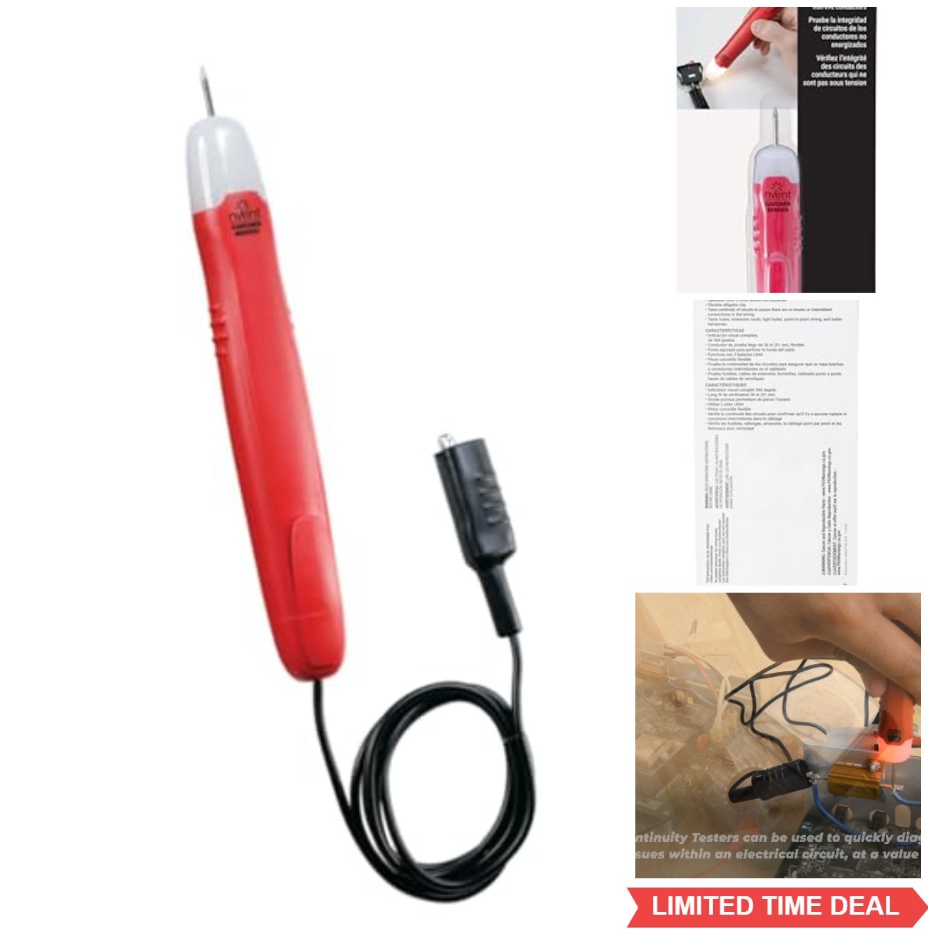 Continuity Tester 36 Inch Lead Alligator Clip Insulated Test Wire Fuse Switch