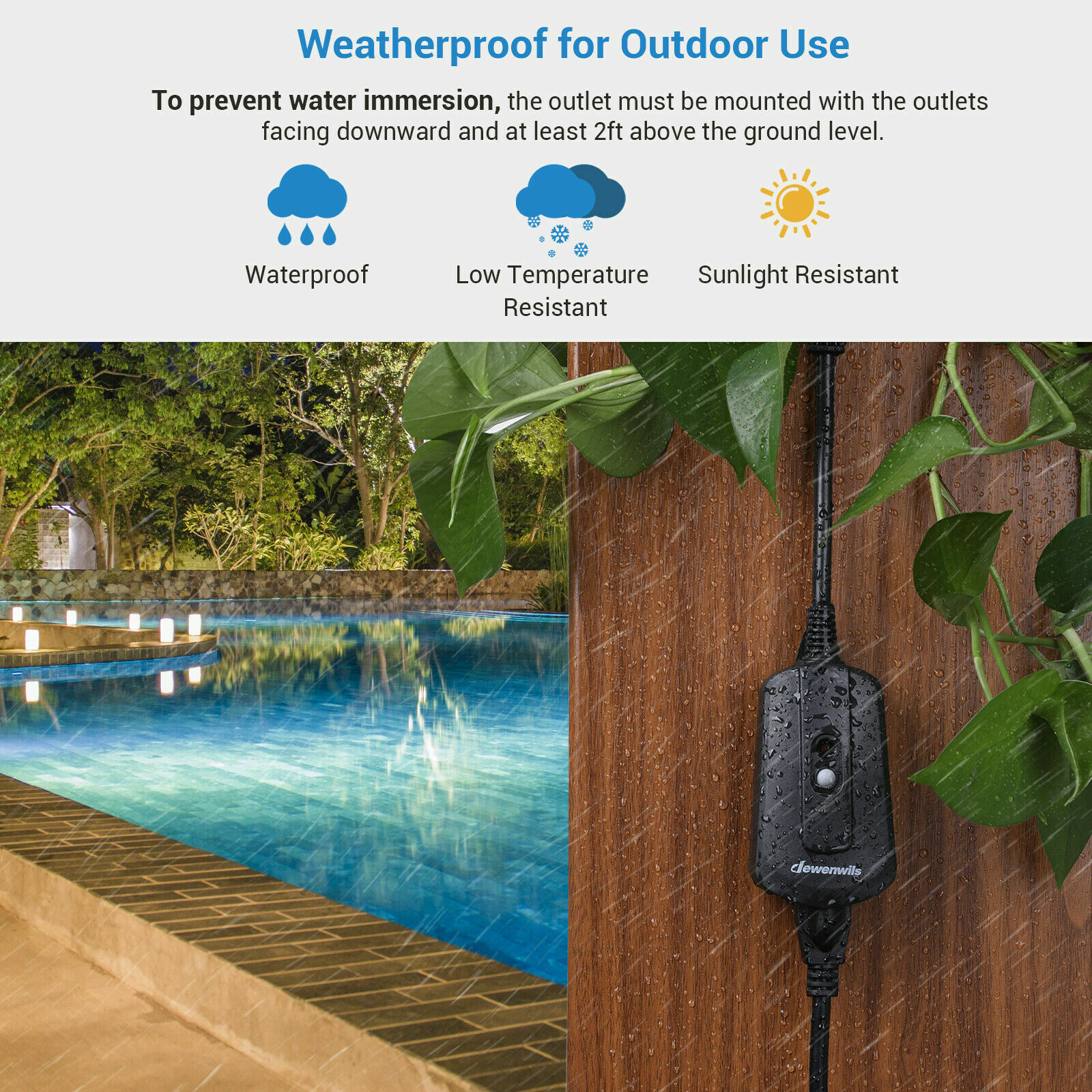 DEWENWILS Remote Control Outlet Wireless Remote Controlled Light Switch Plug