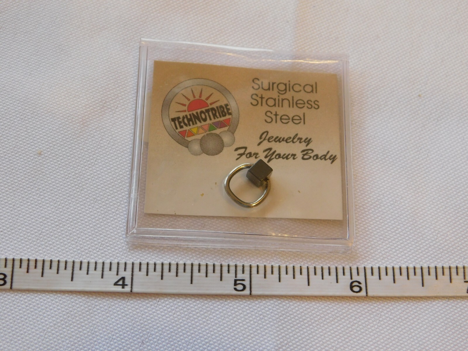Technotribe 16 Guage Small Square Surgical Stainless Steel Body Piercing Earring