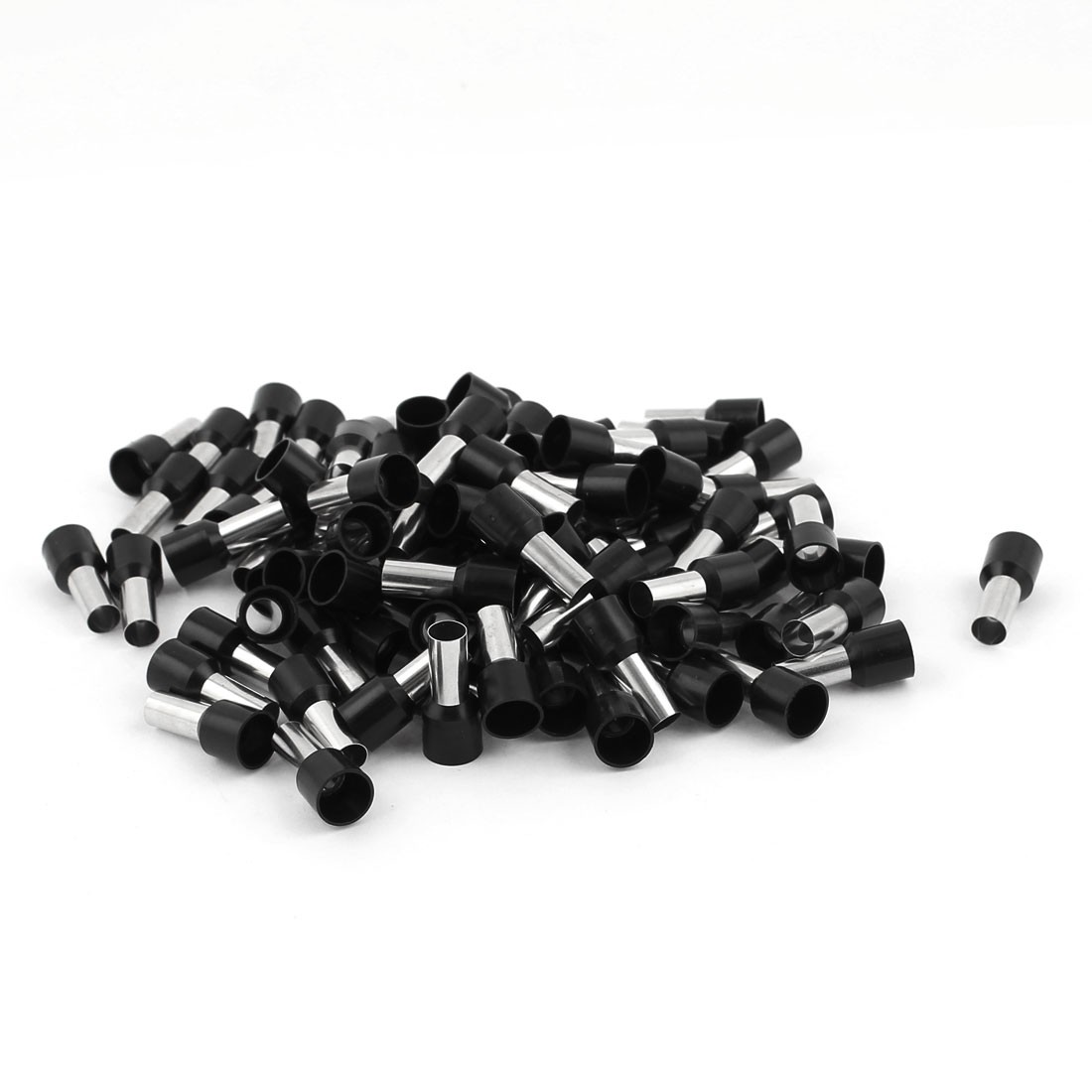 100 x 16mm2 Crimp Cord End Terminal Insulated Bootlace Ferrule Connector Black