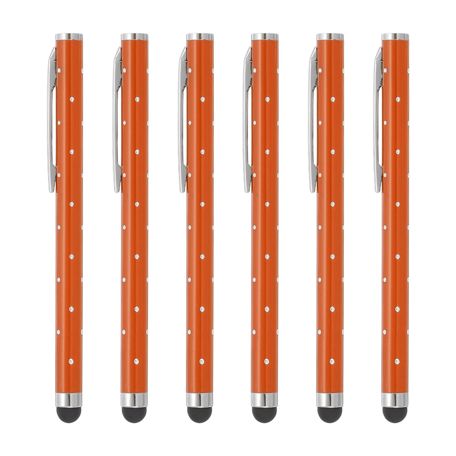 6Pcs Bling Crystal Stylus Pens for Touch Screens Orange