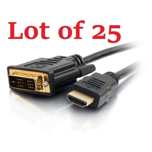 Lot 25 HDMI to DVI-D Single Link 18+1 PIN Display C2G 42516 Male/Male HDTV 6.6ft