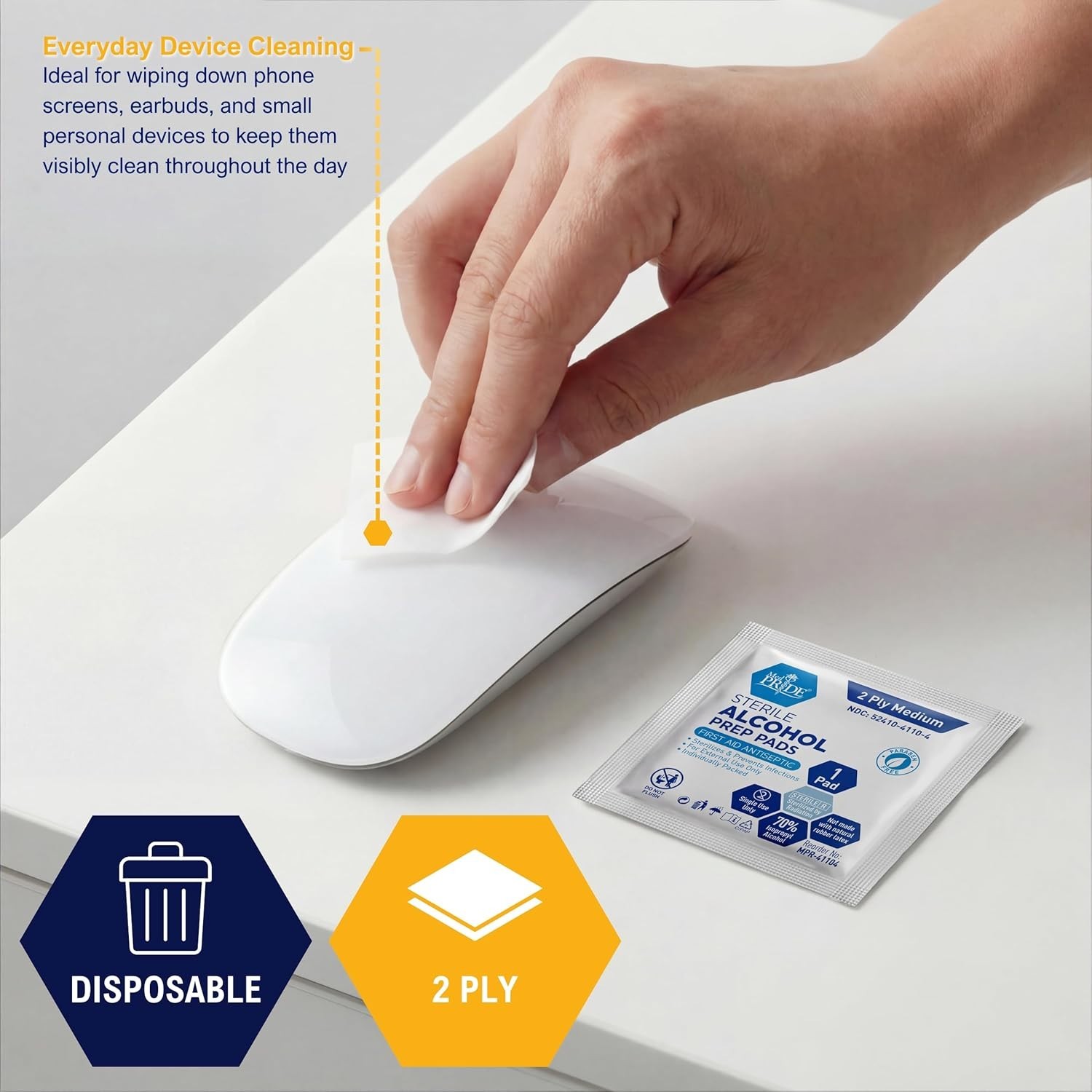 Individually Wrapped Sterile Alcohol Prep Pads - Perfect for First Aid Needs