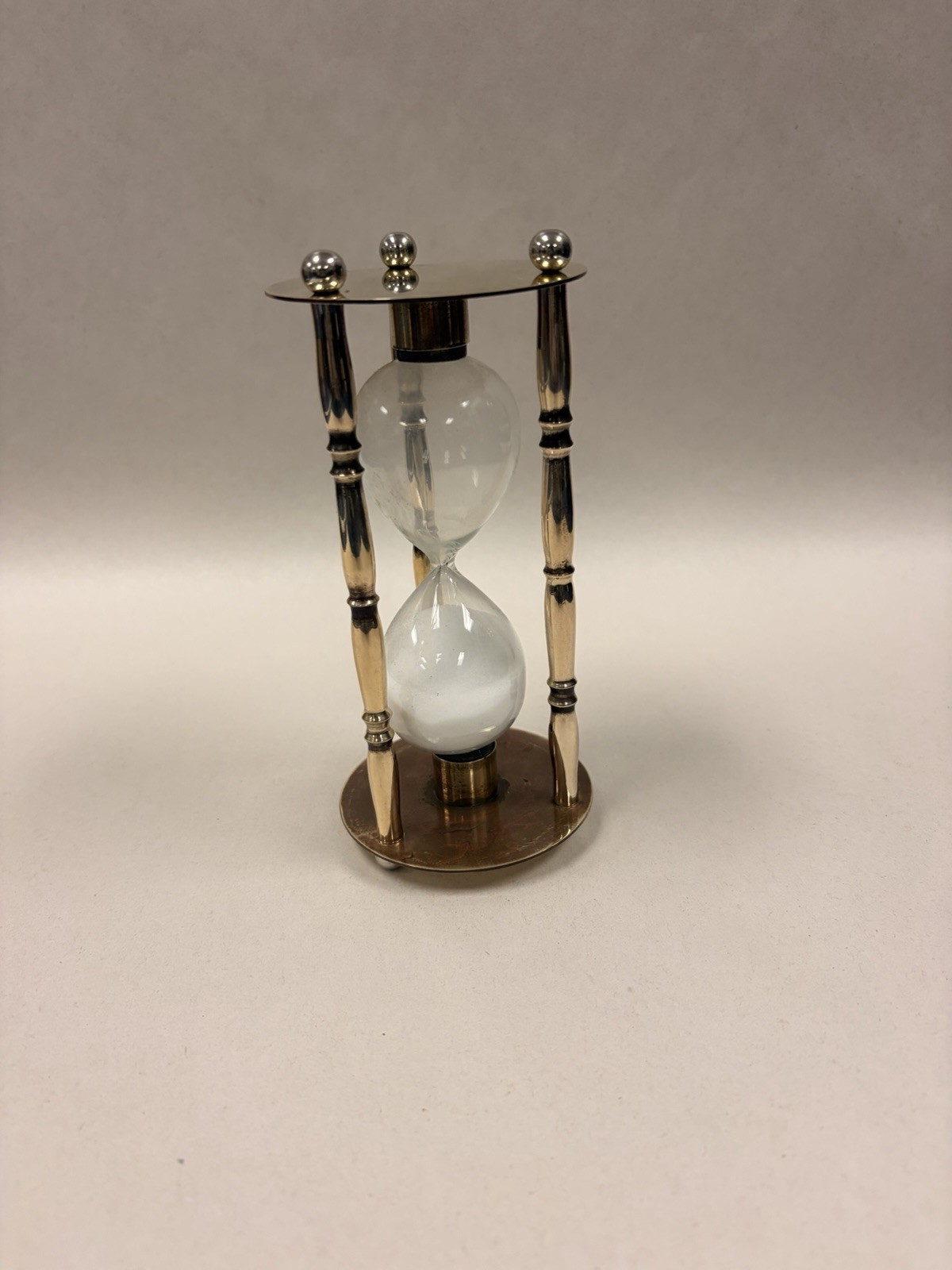 Vintage Hourglass Timer Solid Brass  Sand 6” Tall × 3" Nautical