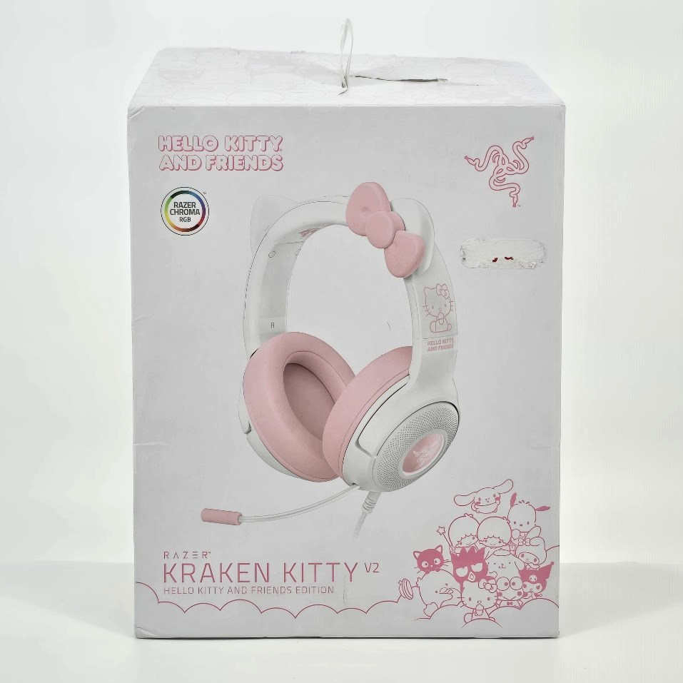 Razer Kraken Kitty V2 Wired USB A Gaming Headset with Kitty Ears and Chroma RGB