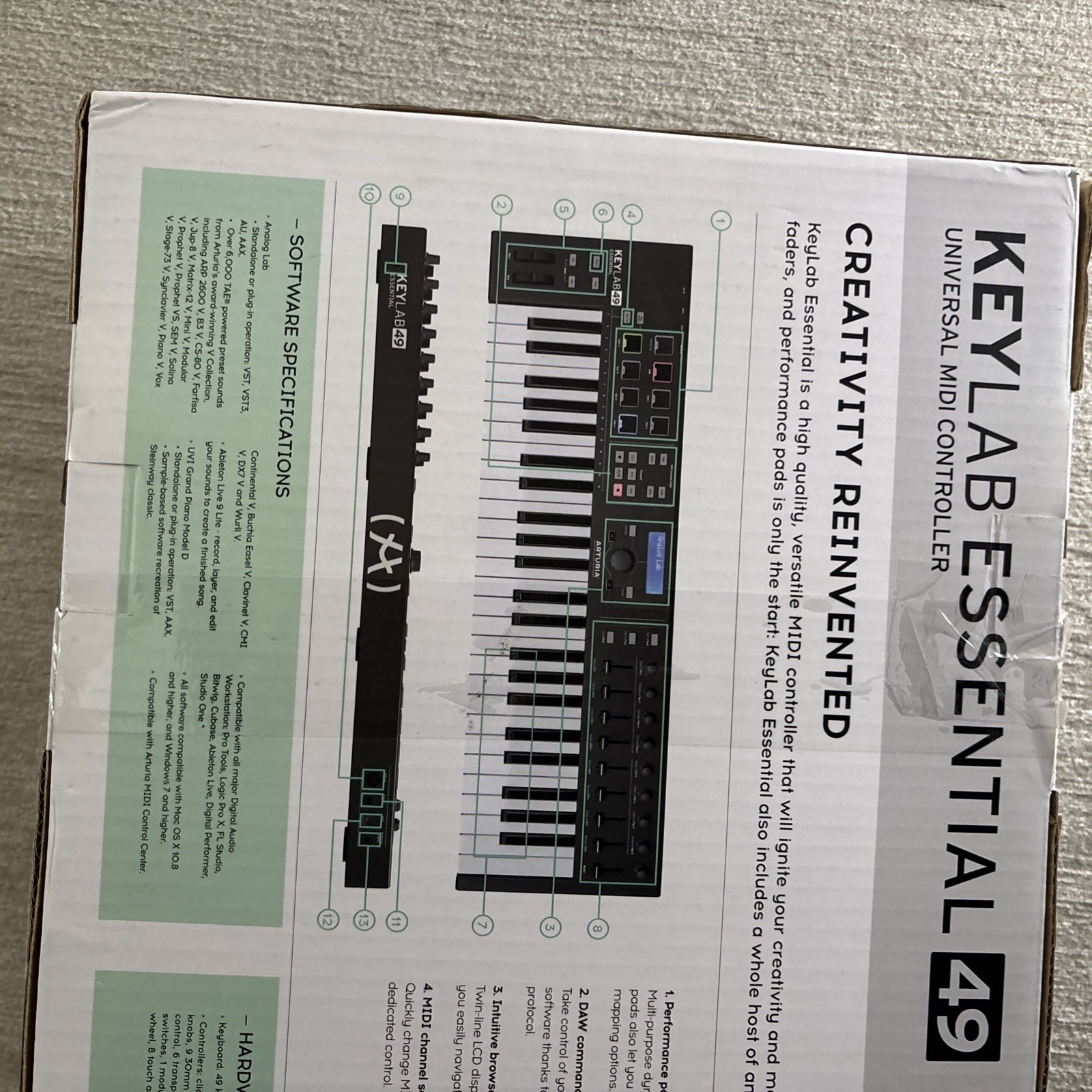 Arturia KeyLab Essential 49 Keyboard Universal MIDI Controller Black NEW READ!