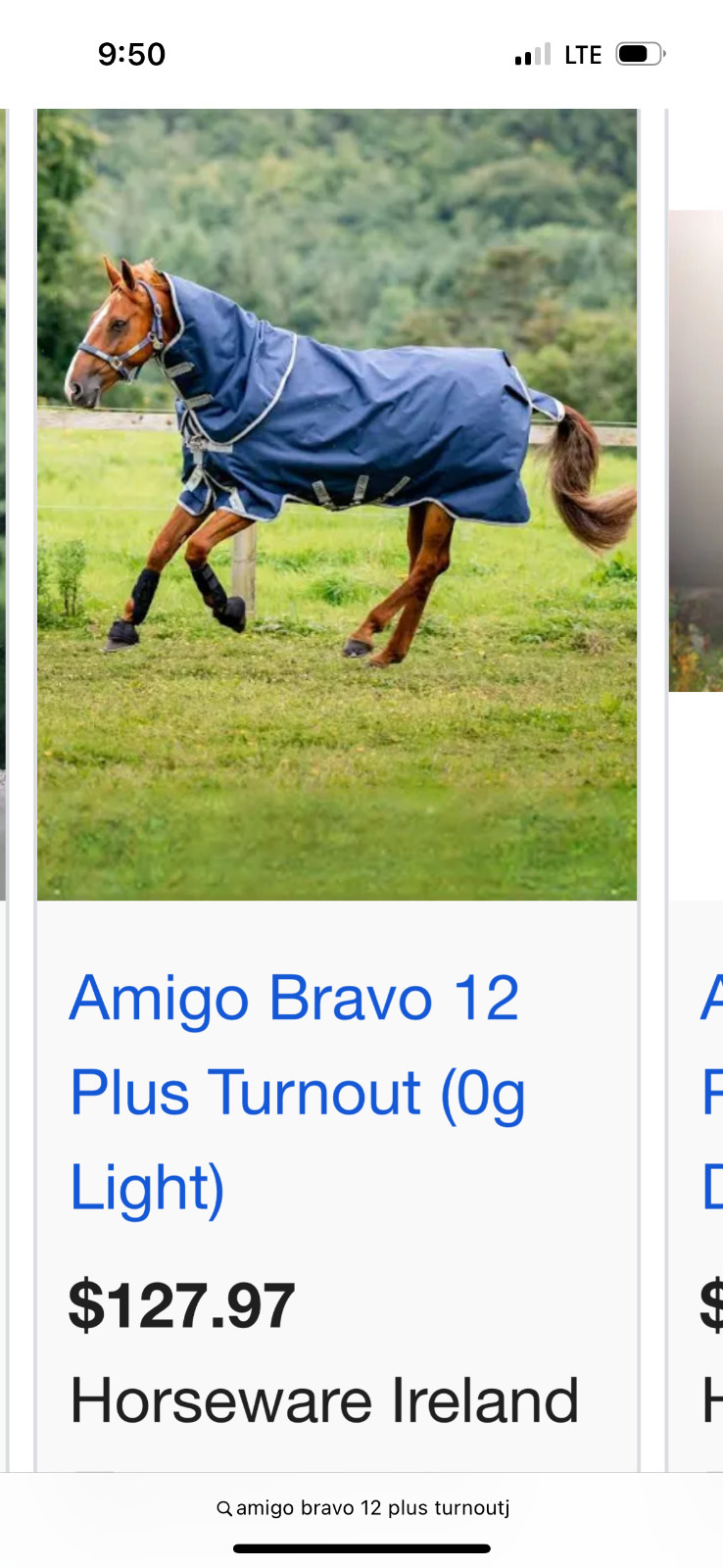 pony turnout sheet amigo bravo 12 size 54 with neck attachment.