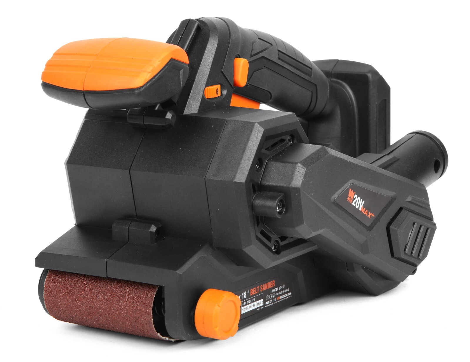 WEN 20V Max Cordless Belt Sander, Variable Speed-Tool Only (20418BT)