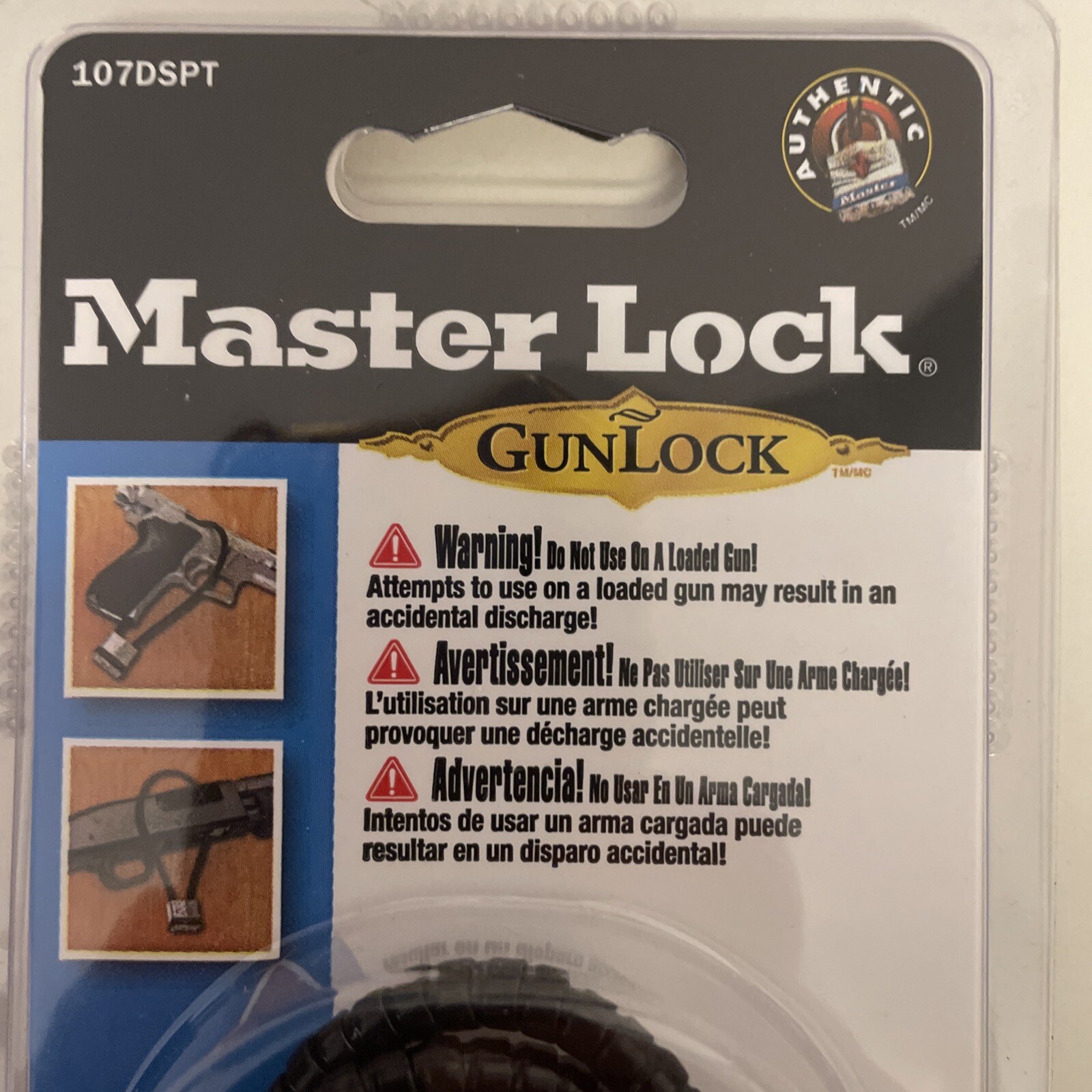 Master Lock Braided Stainless Steel Cable Gun Lock Scratch Resistant 2 Keys Also