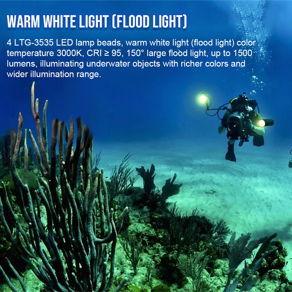 TustFire DF90 Kit 15000Lumen Brightest LED Diving Light Waterproof Flashlight