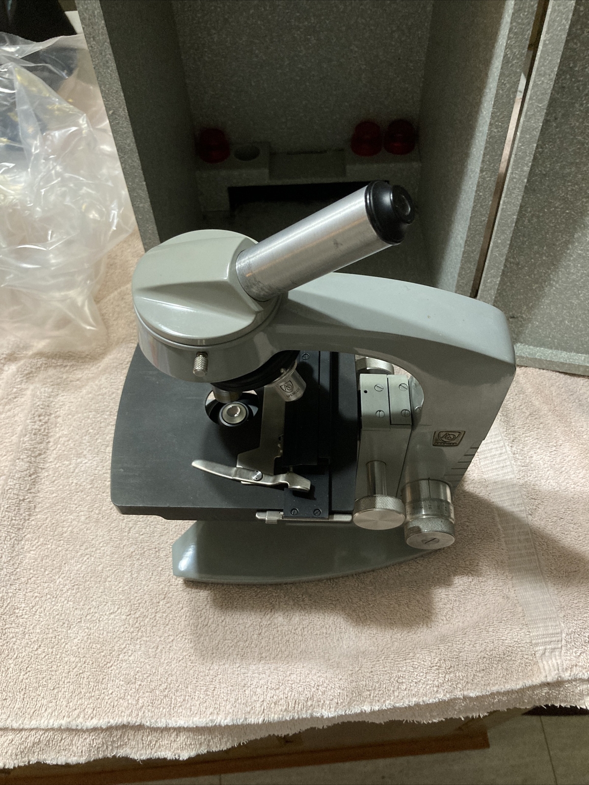 American Optical Spencer Microscope In Original Box With Eyepieces