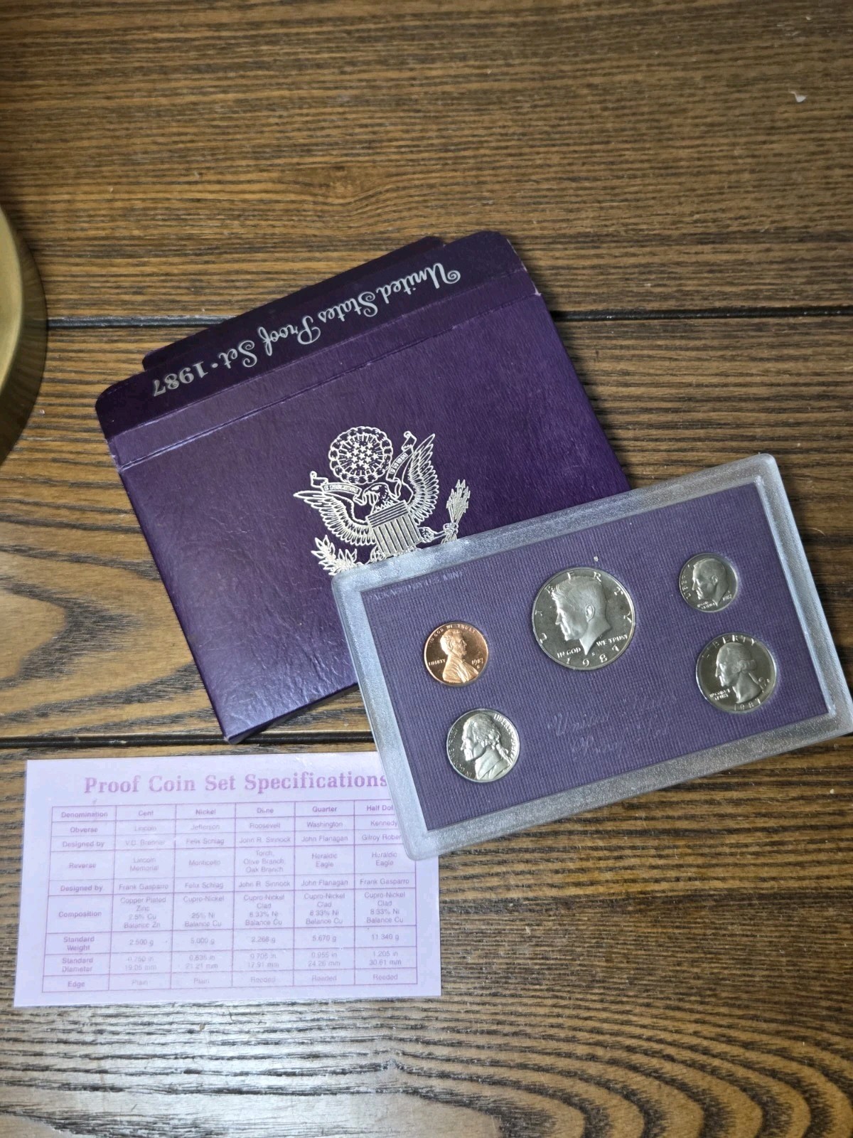 1987-S United States Mint CLAD 5 Coin Proof Set In Acrylic OGP & COA COMPLETE!