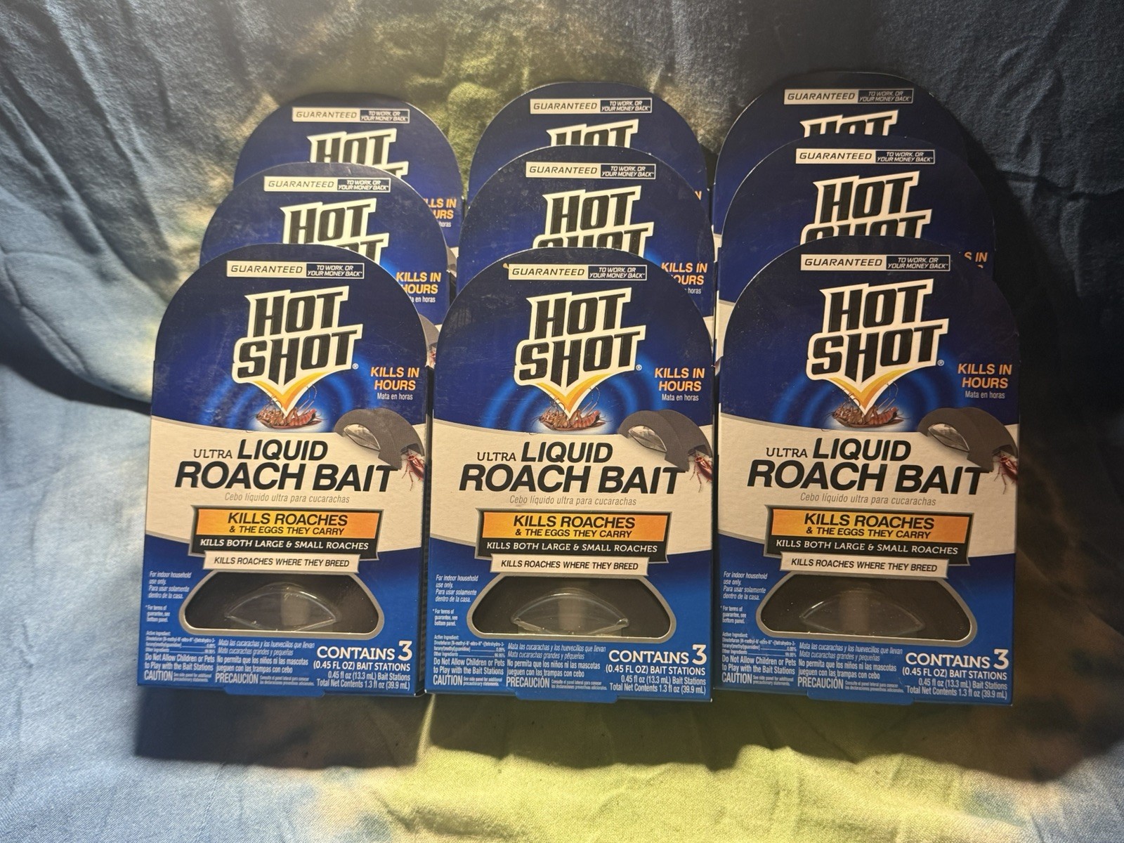 Hot Shot 3 (Lot Of 9) Ultra Liquid Roach Bait Stations - 27 Total