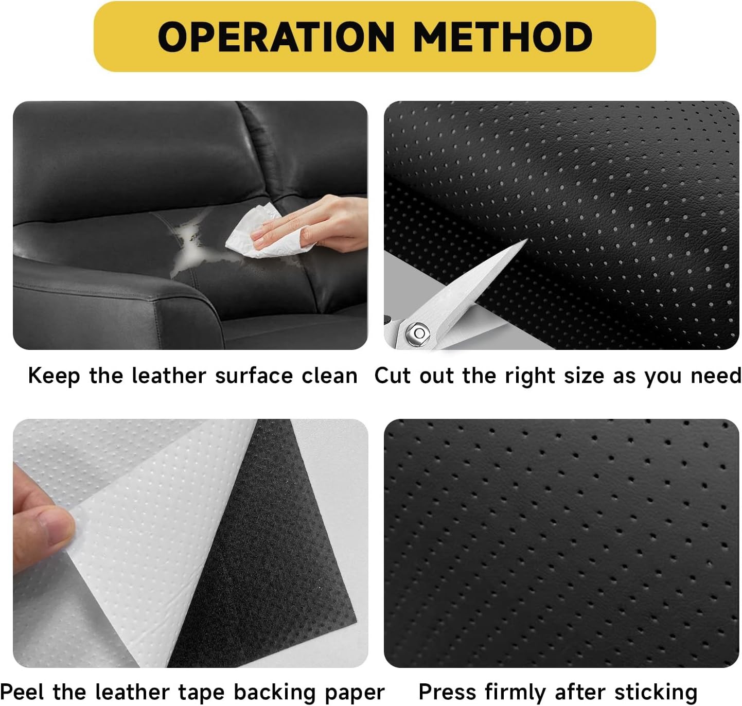 Self Adhesive Leather Repair Patch Breathable DIY Repair Patches for Furniture