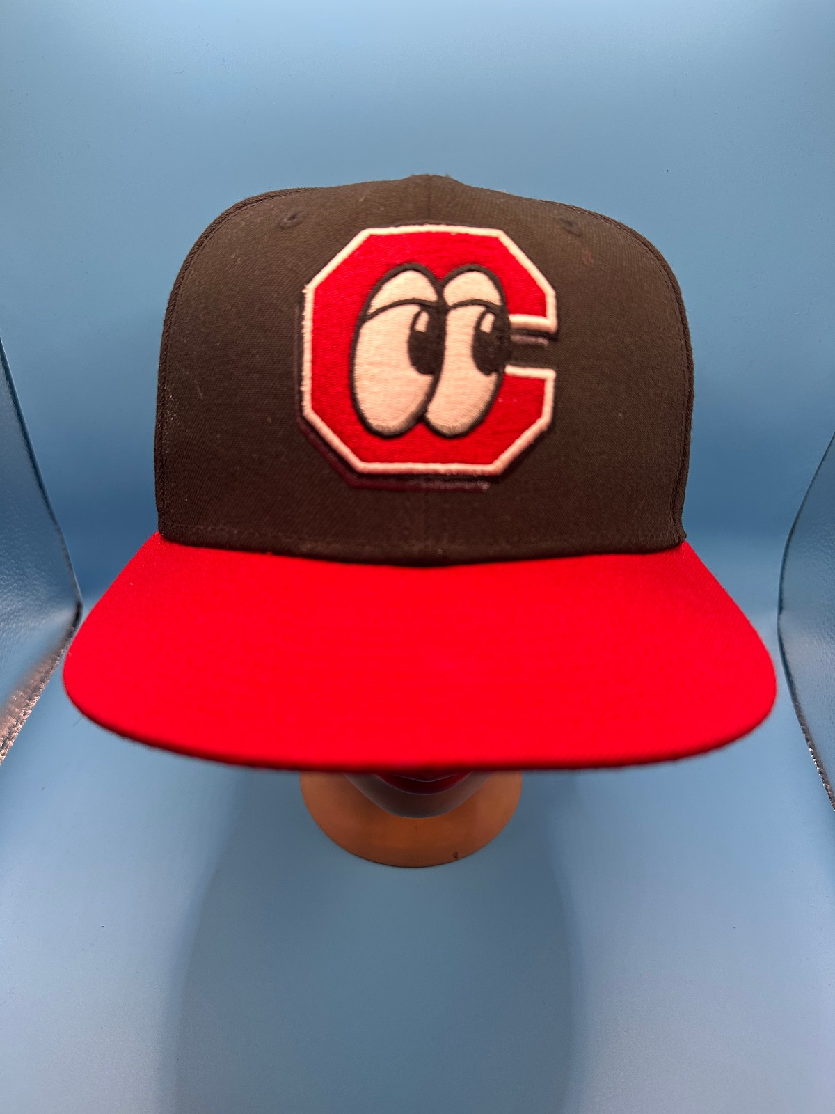 New Era 59FIFTY Chattanooga Lookouts Fitted Hat 7 1/4 MiLB Cartoon Eyes Logo Bla