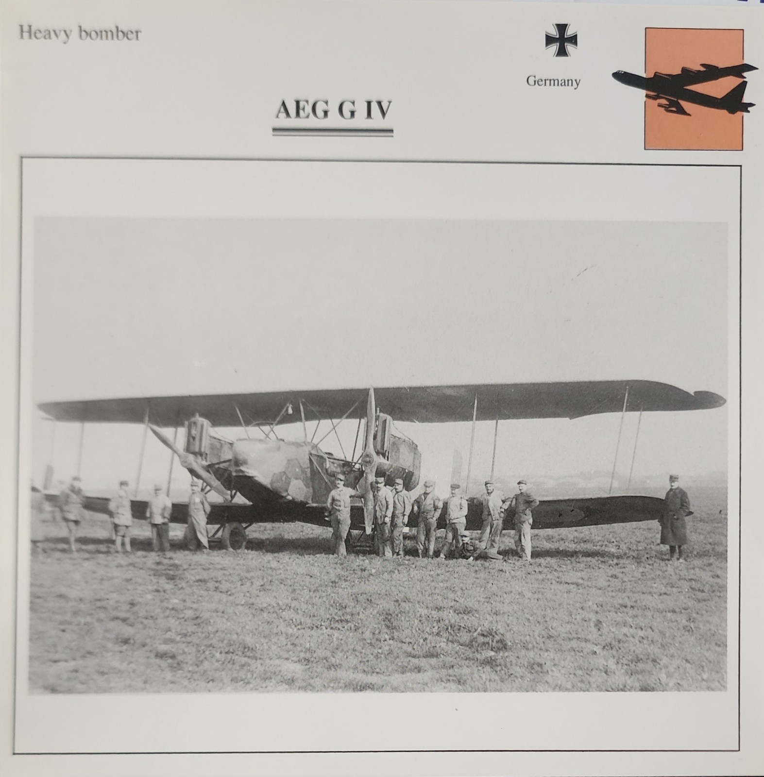 AEG Plane Picture Original Aircraft Vtg Specs Detail Info Collector Card