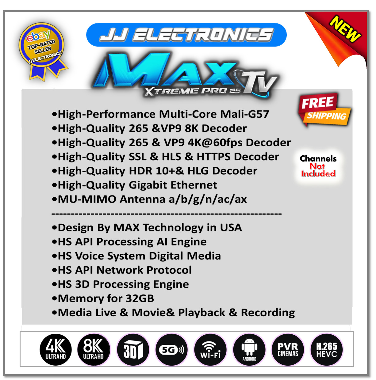 MaxTV Xtreme PRO 25 5G 8K 2025-2026 QUAD CORE 64BIT ANDROID Box MaxTV
