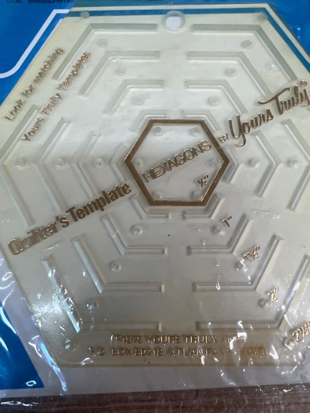 Quilters Template 60° Diamonds & Hexagons Transparent Precision Sewing