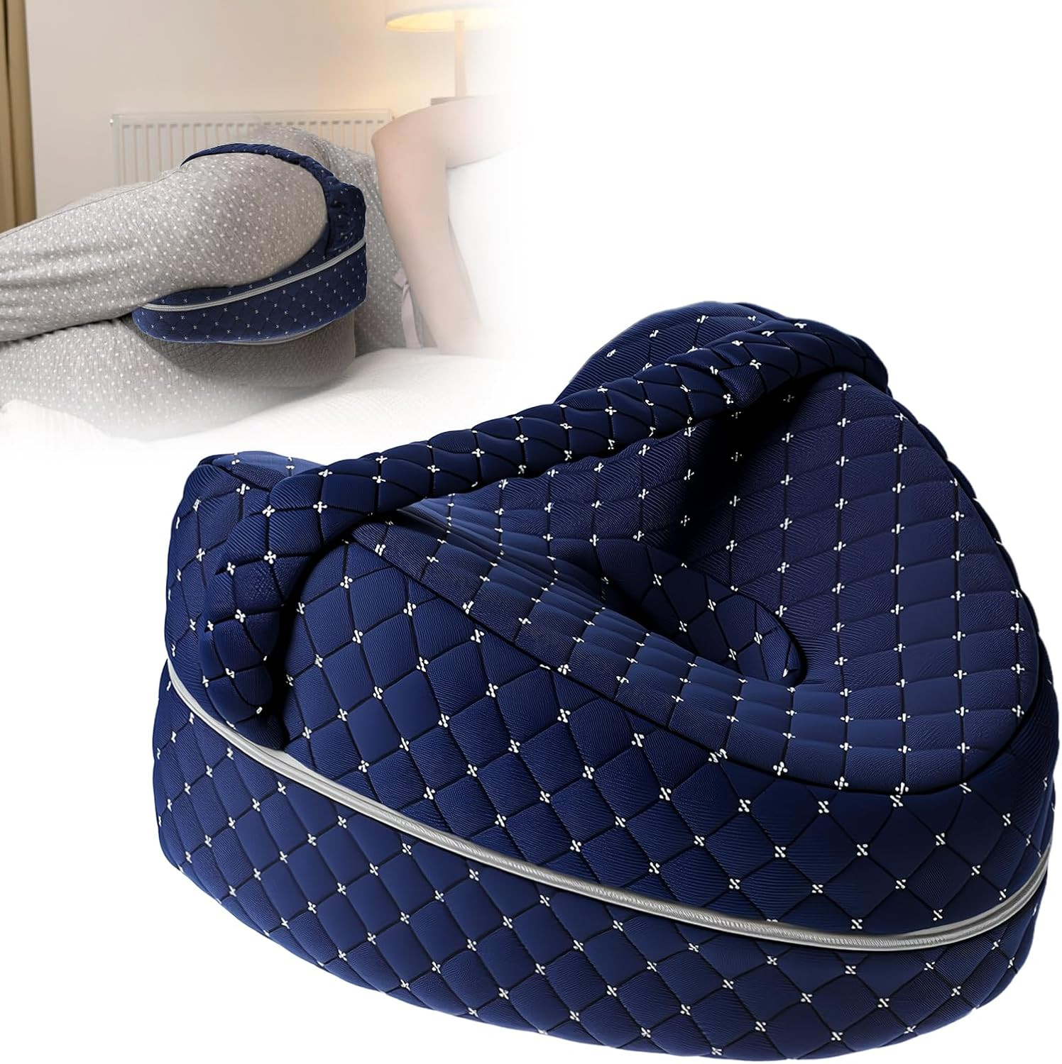 Knee Pillow for Side Sleepers Hip Alignment Pillow Memory Foam Leg Pillows fo...