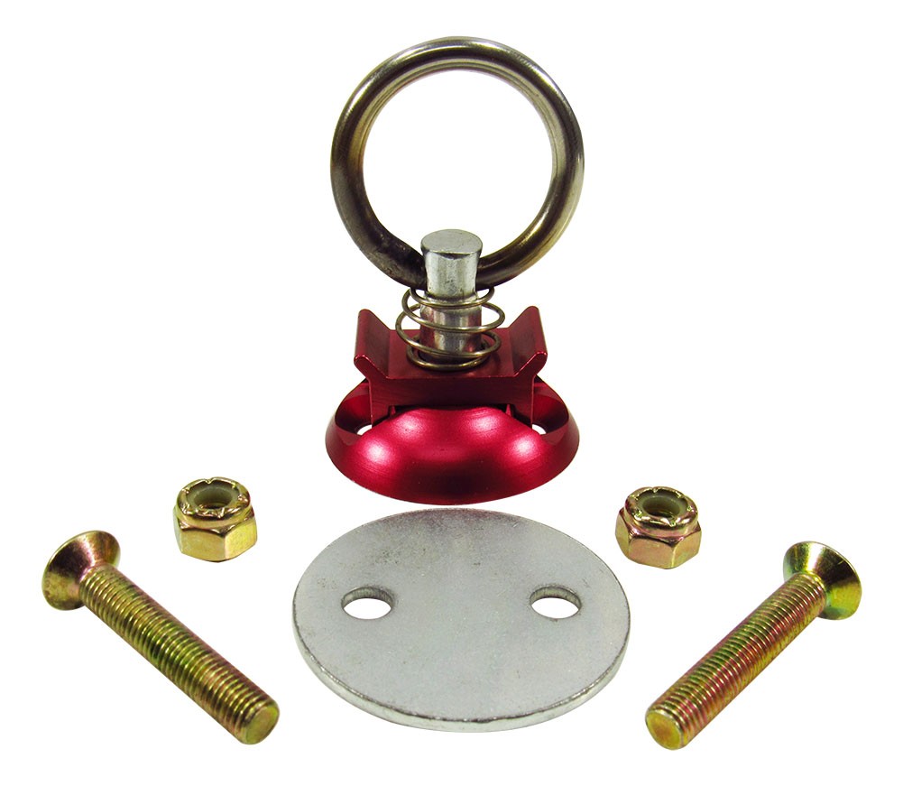 Pit Posse L Track Anchor Ring Aluminum Tie Down S Track Cargo Trailer- 1pc/Red