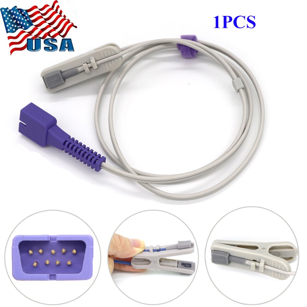 【US】Fit For Nellcor Oximax Adult Ear Clip Spo2 Sensor Probe Pulse Oximeter DB9P